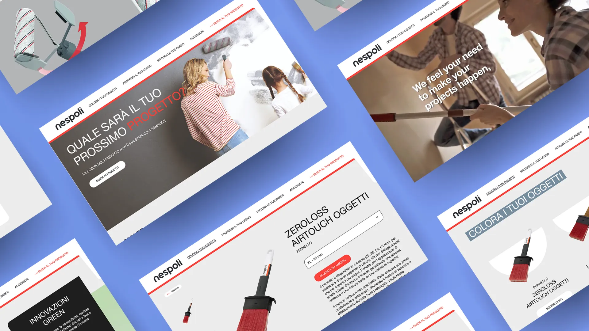 Sito custom per Nespoli, leader nella produzione di pennelli e strumenti per il fai-da-te | Blue Milk per Nespoli